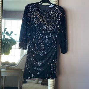 Ruched waist sequined LBD